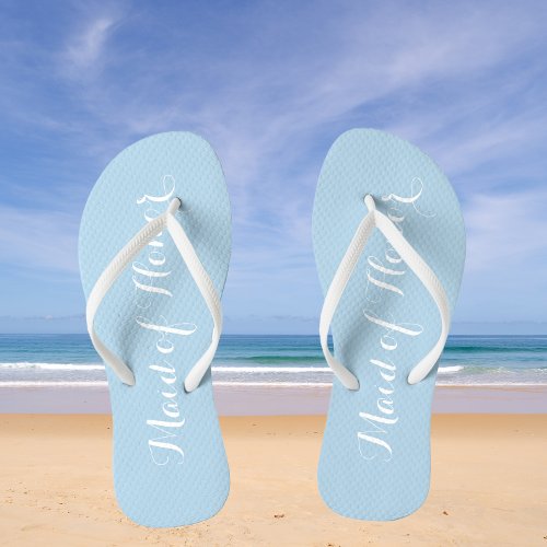 Maid of Honor Trendy Light Blue Flip Flops