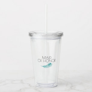 Maid of Honor Tropical Palm Leaves Bachlorette Acrylic Tumbler