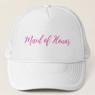 Maid of Honor Trucker Hat – Pink Script Design