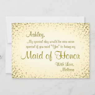 Maid of Honor Vintage Gold Invitation