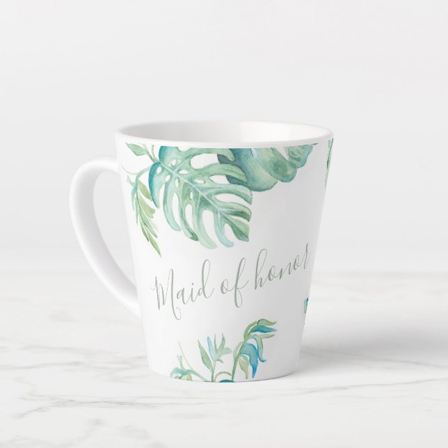 Maid of Honor Watercolor Sea Turtle Mug (Left Angle)