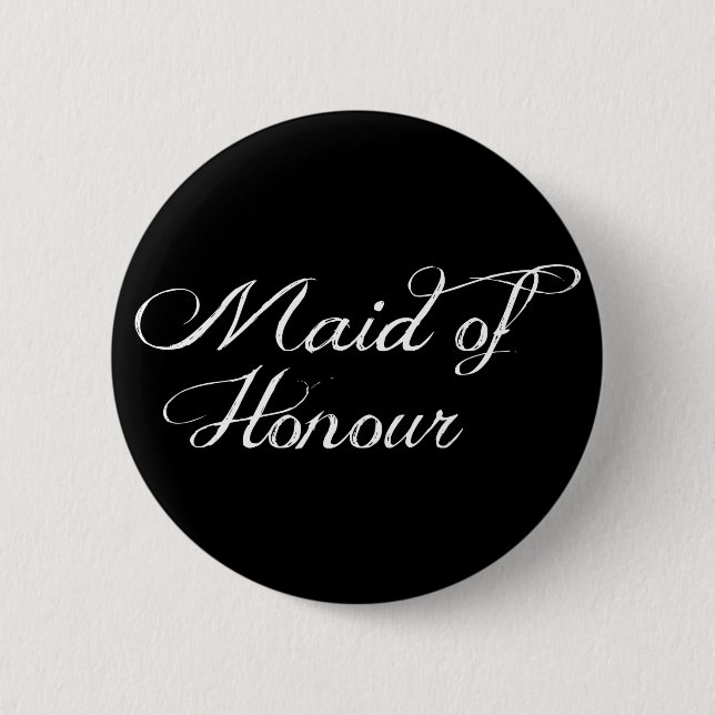 Maid of Honor Wedding Badge Pin Button (Front)