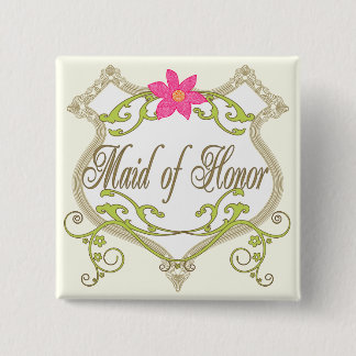 Maid of Honor Wedding Badges Pinback Button