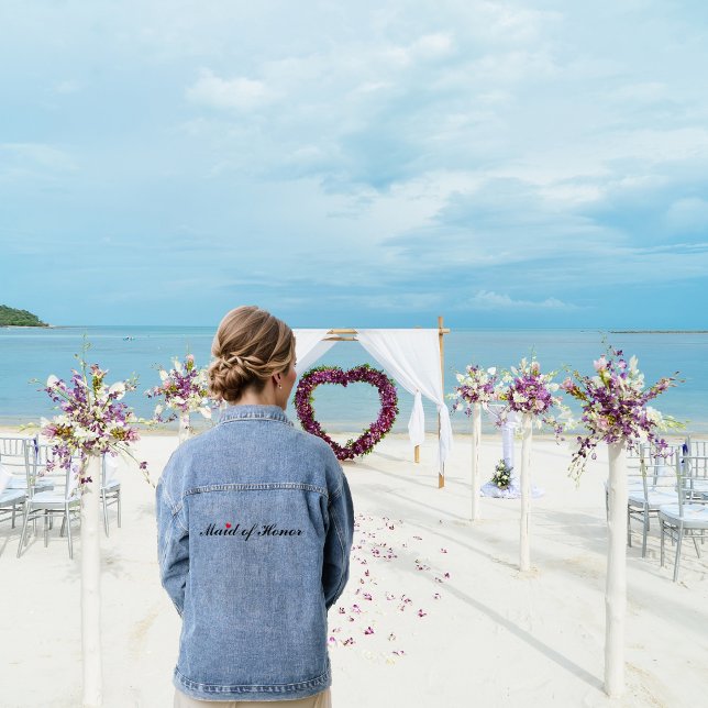 Maid of Honor Wedding Bridal Bachelorette Party Denim Jacket (Maid of Honor Wedding Bridal Bachelorette Party Denim Jacket)