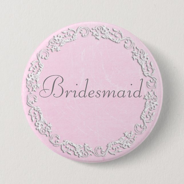 Maid of Honor Wedding Bridal Shower Party Button (Front)