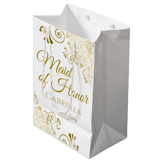 Maid of Honor Wedding Gift Bag - Medium (Front Angled)