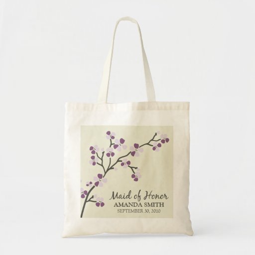 Maid of Honor Wedding Party Gift Bag (plum) | Zazzle