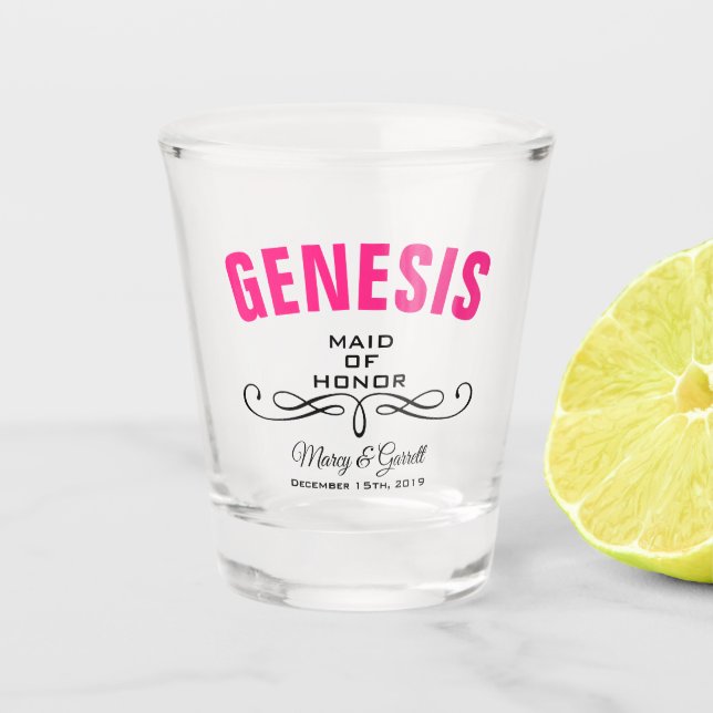 MAID OF HONOR WEDDING PARTY SHOT GLASS (Front)