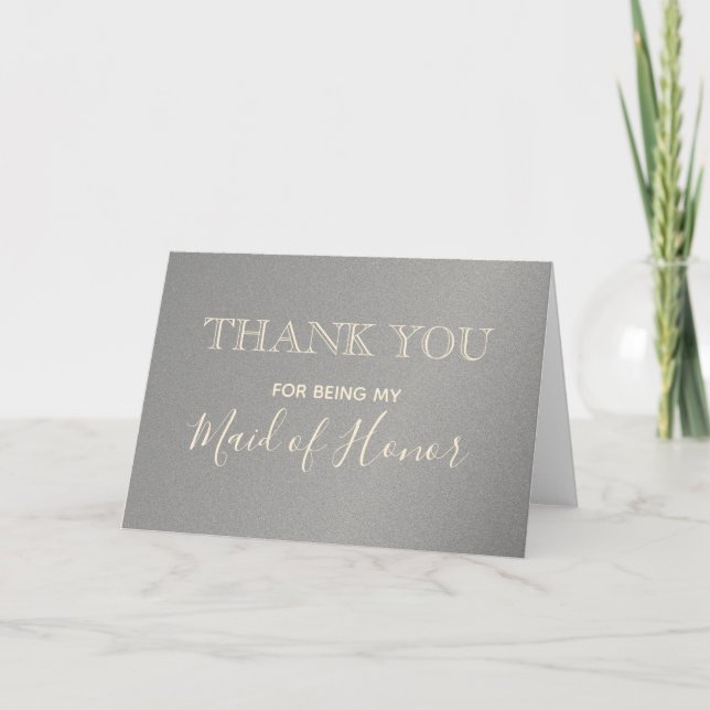 Maid of Honor Wedding Thank You Card (Front)