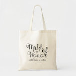 Maid Of Honor Wedding Tote Budget Canvas Tote Bag at Zazzle