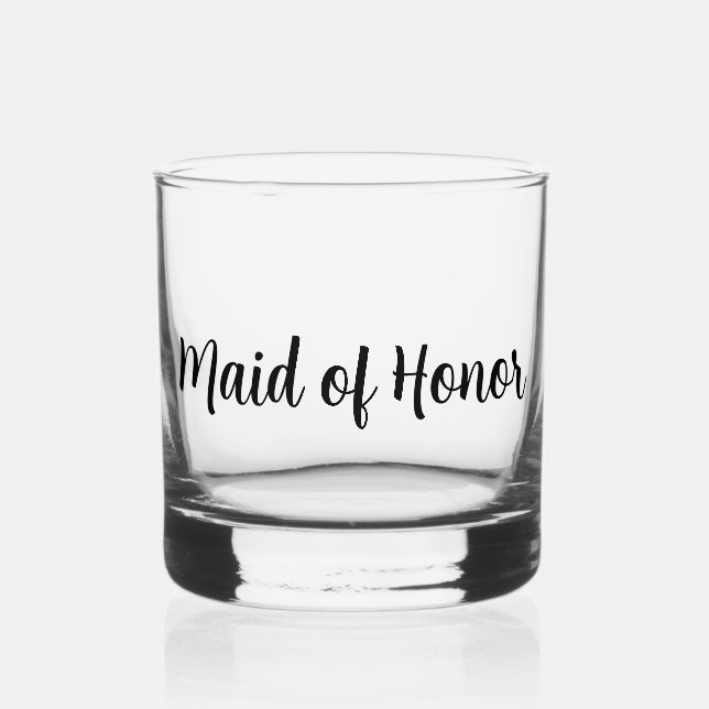 Maid of Honor Wedding Whiskey Glass (Front)