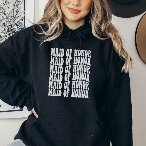 Maid of Honor White Custom Matching Bridal Party Hoodie