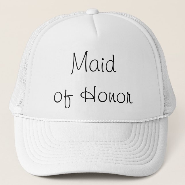 Maid of Honor White Wedding Hat (Front)