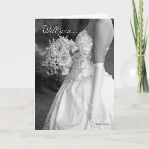 Maid of Honor, will you be my bridesmaid black an Invitation