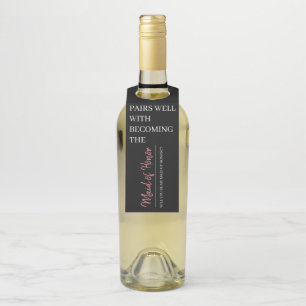 Maid of Honor Wine Bottle Hanger Tag