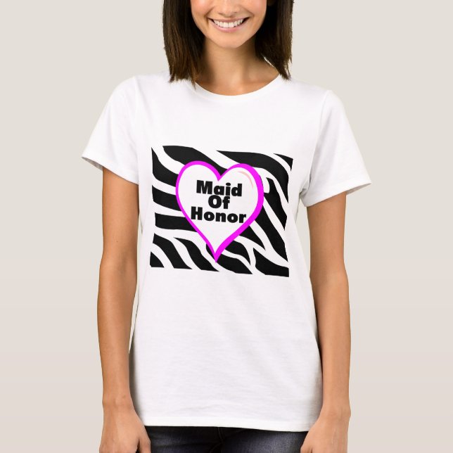 Maid Of Honor Zebra Stripes T-Shirt (Front)