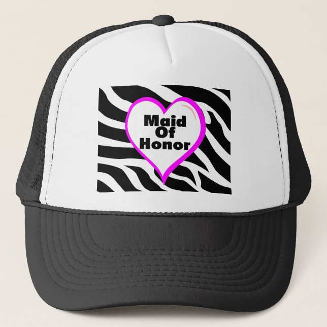 Maid Of Honor Zebra Stripes Trucker Hat (Front)