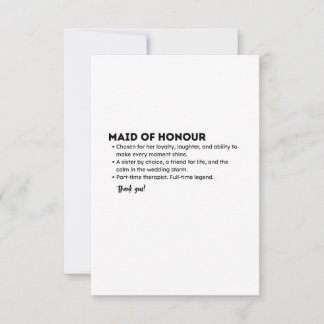 Maid of Honour Definition Card – Funny & Heartfelt