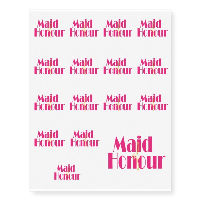 Maid-of-honour. Temporary Tattoos (Front)