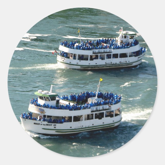 Maid of the Mist Boat: Niagara Falls Classic Round Sticker (Front)