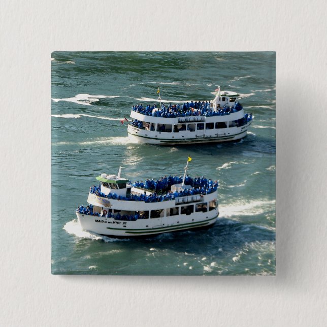 Maid of the Mist Boat: Niagara Falls Pinback Button (Front)