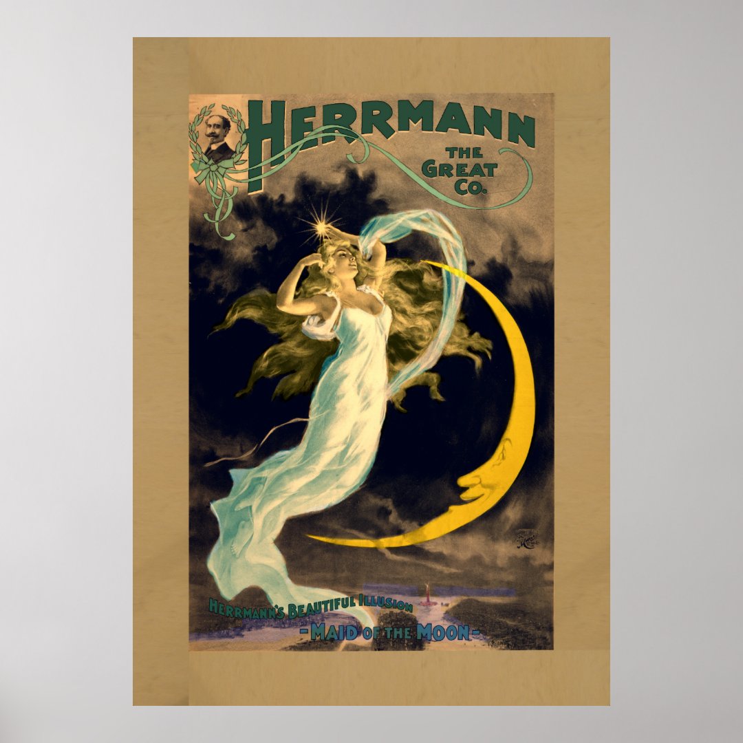 Maid of the Moon Vintage Magic Theatrical Poster | Zazzle