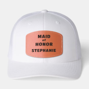 MAID or MATRON of HONOR Personalized Name Leather Patch Hat