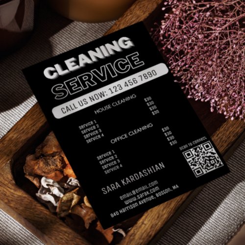 Maid Price Cleaning Services Scan To Connect Black Flyer