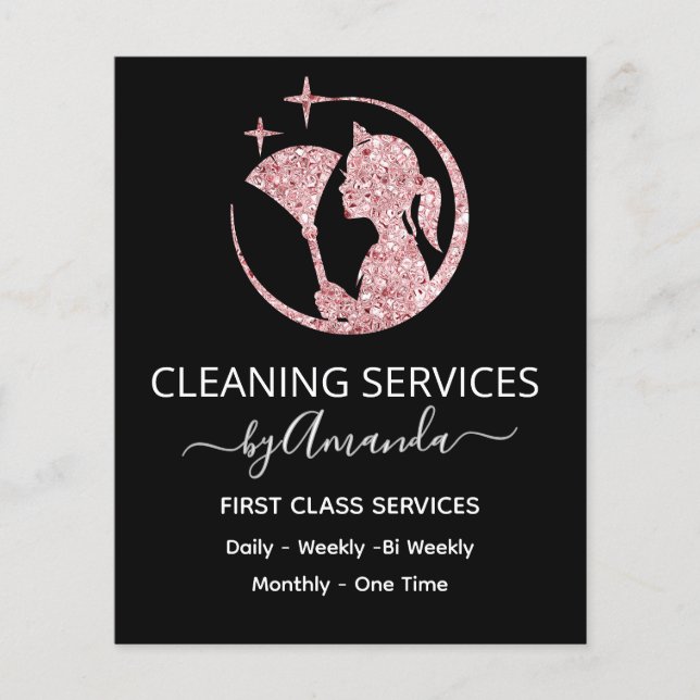  Maid Rose Pink Cleaning Service Flyer (Front)