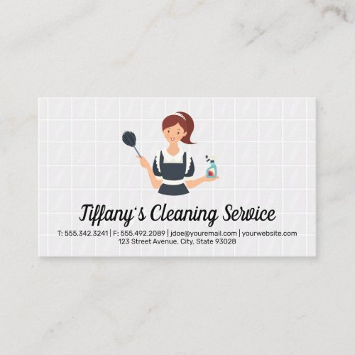 Maid Service  Bathroom Tiles Business Card