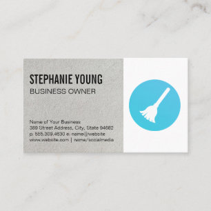 Maid Service Broom Lotion Business Card
