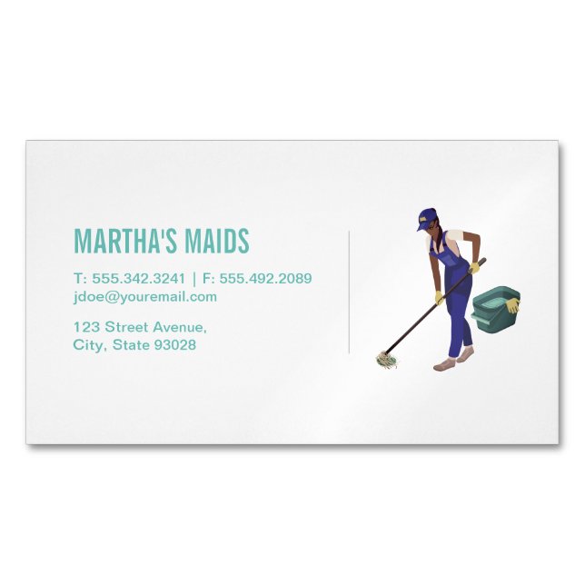 Maid Service Business Card Magnet (Front)
