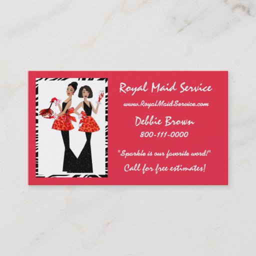 Customizable Maid Service Business Cards