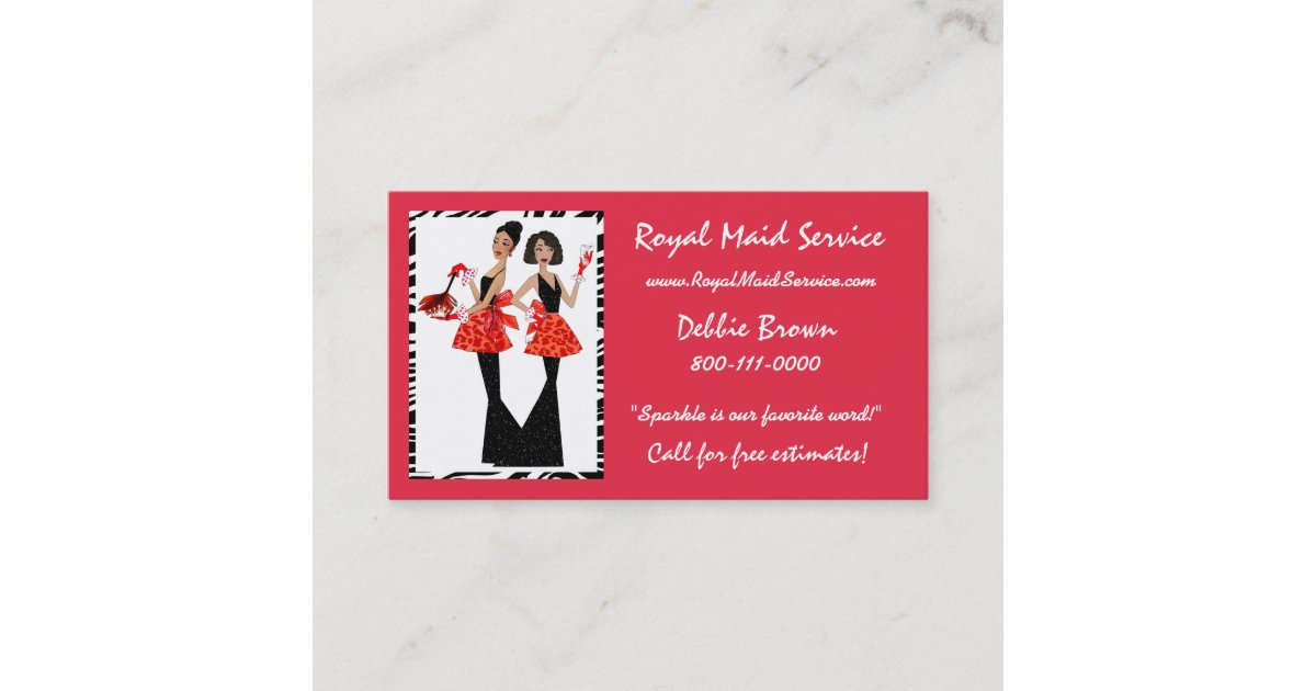 Maid Service Business Cards Zazzle