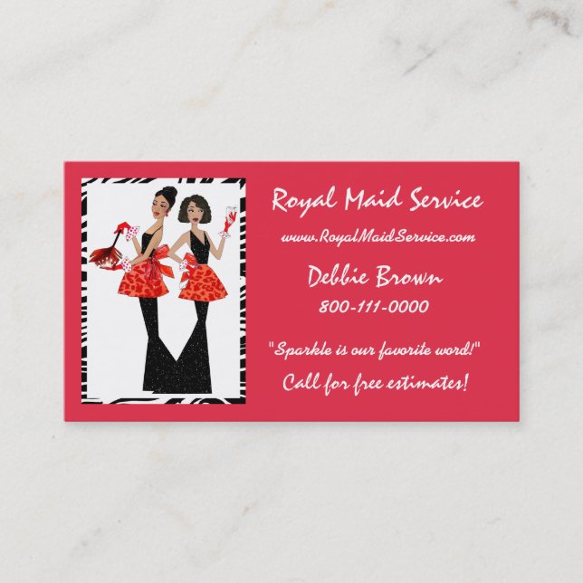 Maid Service Business Cards (Front)