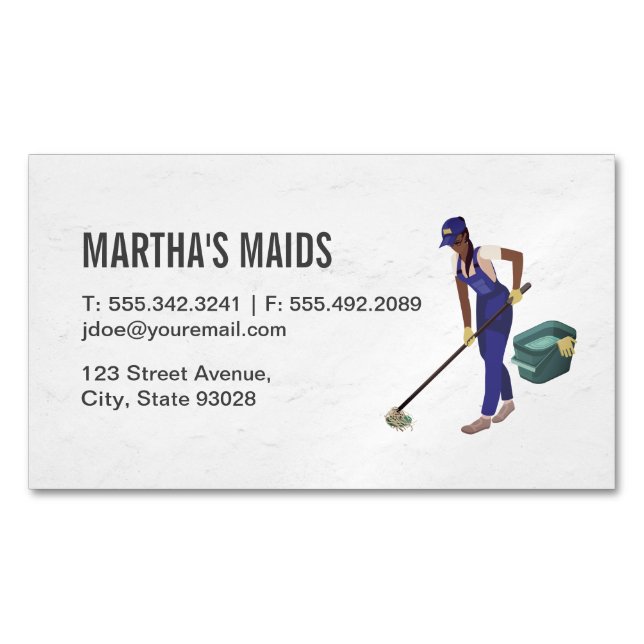 Maid Service | Cleaners Business Card Magnet (Front)