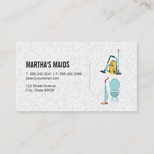 Maid Service  Cleaning Equipment Business Card