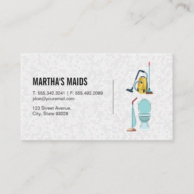 Maid Service | Cleaning Equipment Business Card (Front)