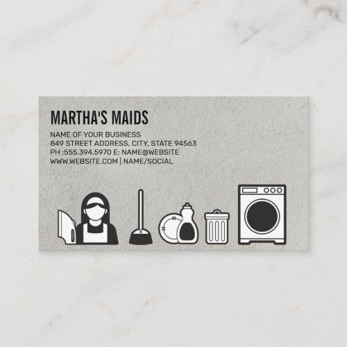 Maid Service  Cleaning Services Business Card