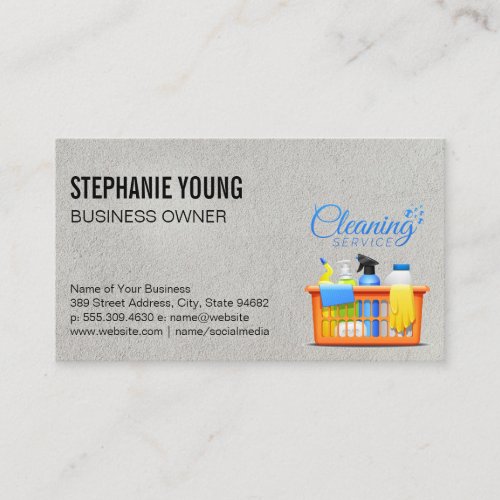 Maid Service  Cleaning Spray and Service Business Card