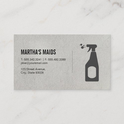 Maid Service  Cleaning Spray Business Card