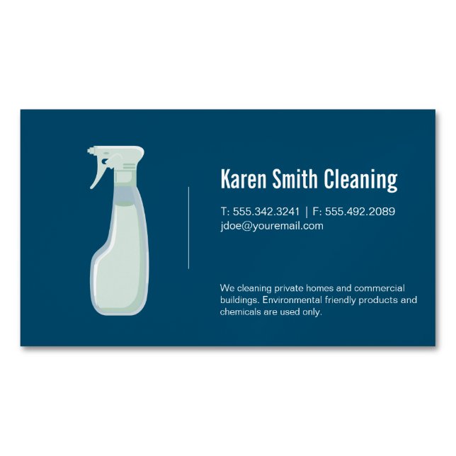 Maid Service | Cleaning Spray Business Card Magnet (Front)