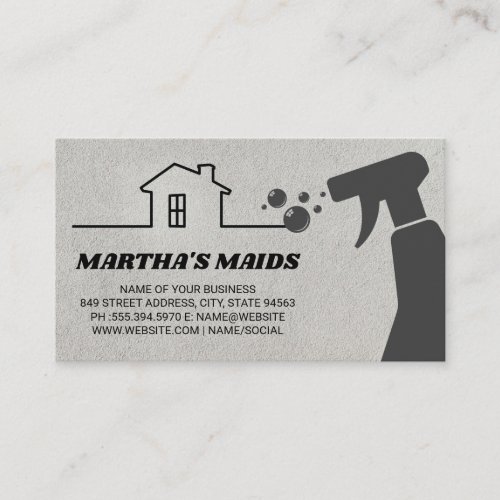 Maid Service  Cleaning Spray  House Business Card