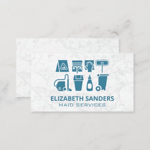 Maid Service Cleaning Supplies Business Card