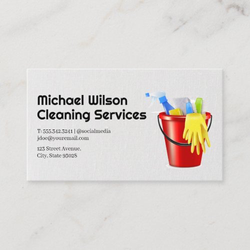 Maid Service  Cleaning Supplies Business Card