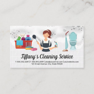Maid Service Cleaning Supplies Soap Business Card