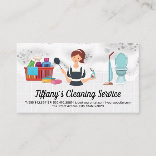 Maid Service  Cleaning Supplies  Soap Business Card