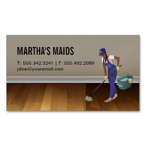 Maid Service  Hardwood Floors Business Card Magnet