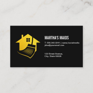 Maid Service Home Broom Business Card