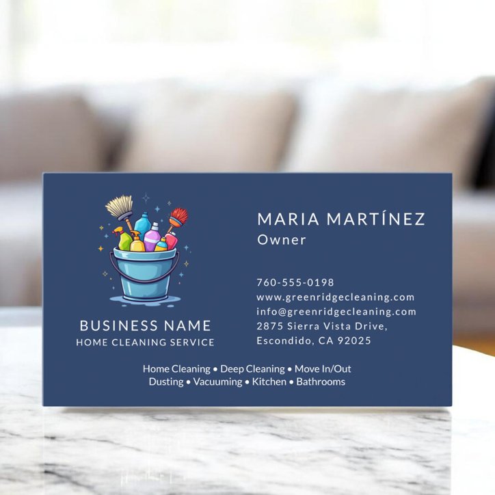 Maid Service Home Cleaning Business Card